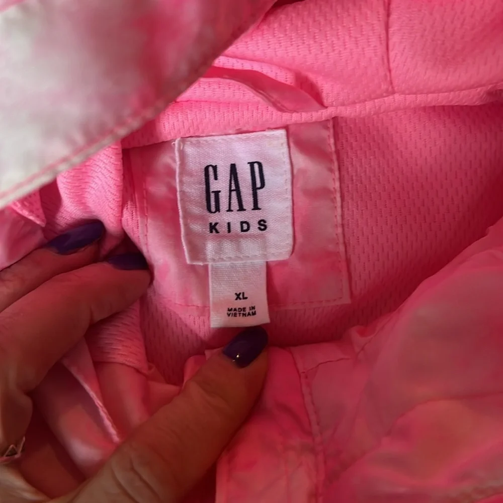 Gap Girls Pink Hooded Windbreaker Size XL